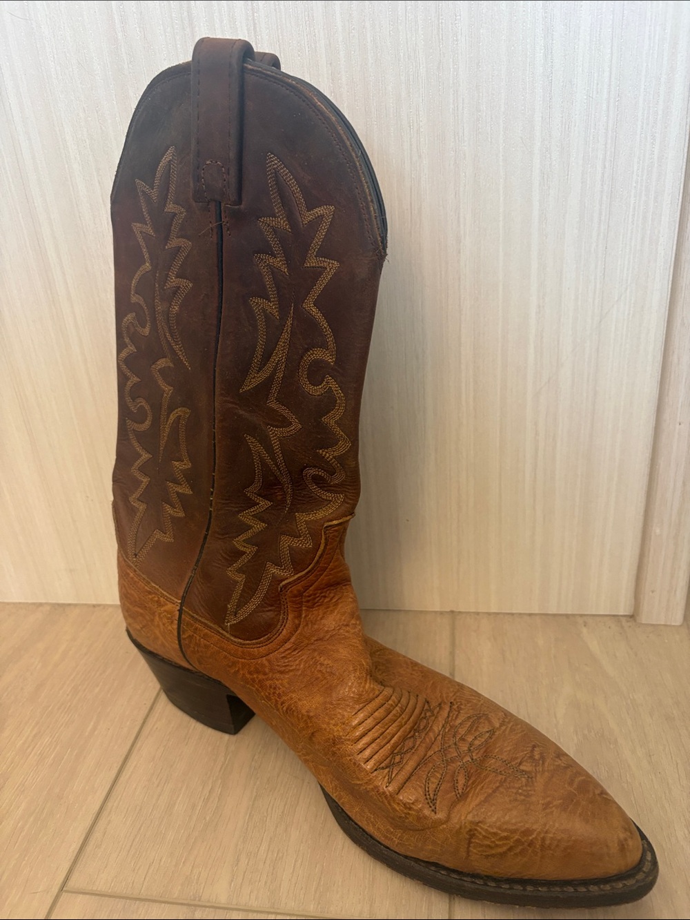 Dan Post Brown Two-Tone Leather Cowboy Boots